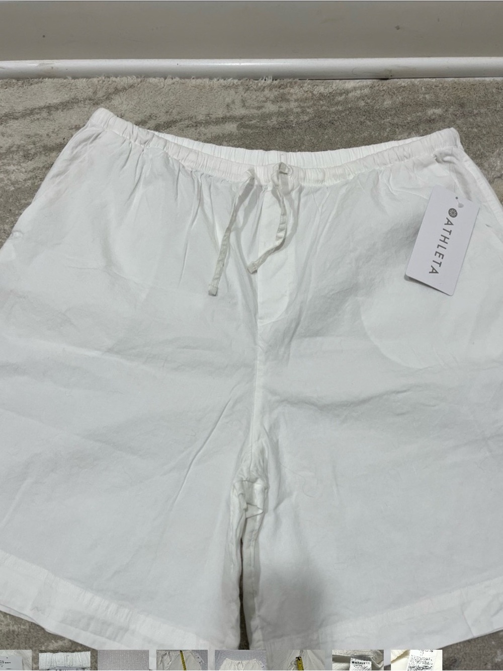 Athleta Paradise Bermuda Shorts in crisp white. Sz L.  7 inch inseam.